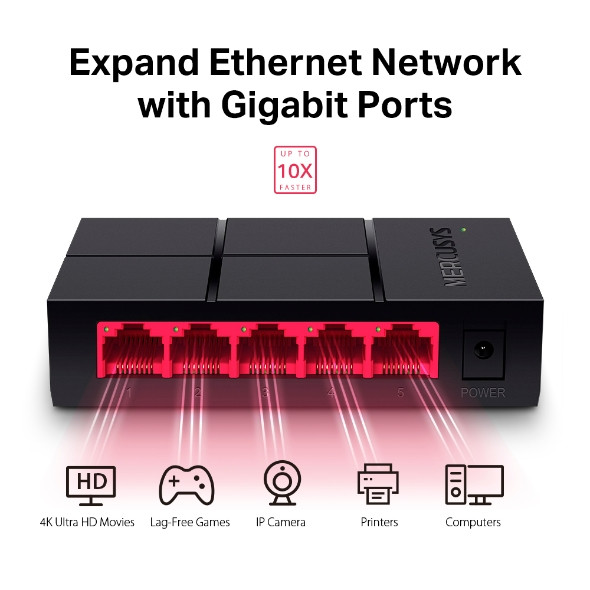سوئیچ 5 پورت مرکوسیس مدل MS105G